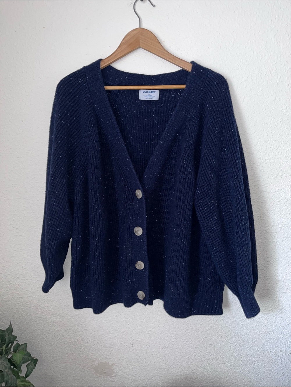 Old Navy Navy Sparkle Button-Front Cardigan